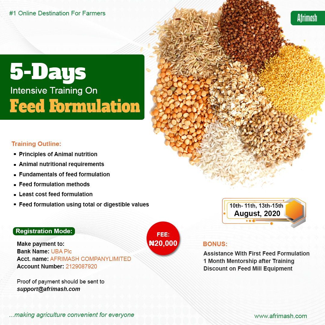 5 Days Intensive Training On Feed Formulation Afrimash Nigeria